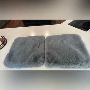 Set of 2 Pottery Barn Mink Faux Fur 20 x 20 pillow covers.